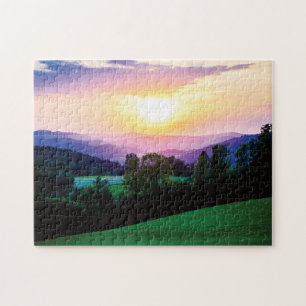 Beauful Sunset Over Mühlviertel, Oostenrijk Jigzaa Legpuzzel