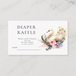 Beauful Swan Baby shower Diaper Raffle Informatiekaartje