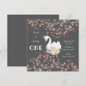 Beauful Swan Birthday Kaart Uitnodiging (Voorkant / Achterkant)
