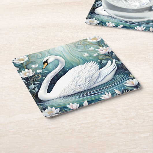 Beauful Swan Kartonnen Onderzetters (Schuin)