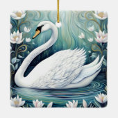 Beauful Swan Keramisch Ornament (Achterkant)