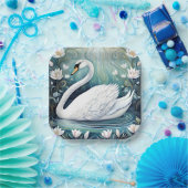 Beauful Swan Papieren Bordje (Feest)