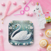 Beauful Swan Papieren Bordje (Feest)