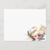 Beauful Swan Shower-uitnodiging Briefkaart (Achterkant)