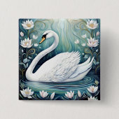 Beauful Swan Vierkante Button 5,1 Cm (Voorkant)