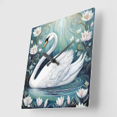 Beauful Swan Vierkante Klok (Hoek)