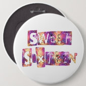 Beauful Sweet Sixteen Ronde Button 6,0 Cm (Voorkant /achterkant)