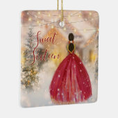 Beauful Sweet Sixteen Winter Snow Kerstmis Keramisch Ornament (Rechts)