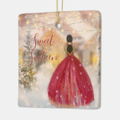Beauful Sweet Sixteen Winter Snow Kerstmis Keramisch Ornament (Links)