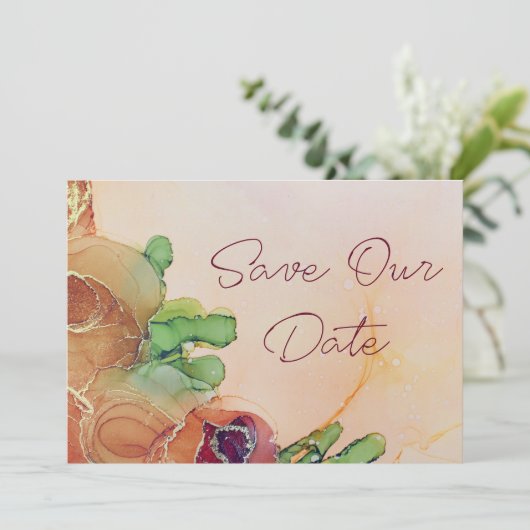 Beauful Terracotta Save The Date (Staand voorkant)
