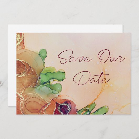 Beauful Terracotta Save The Date (Voorkant / Achterkant)