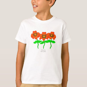 Beauful Tiger Lilies Boys White Basic T Shirt