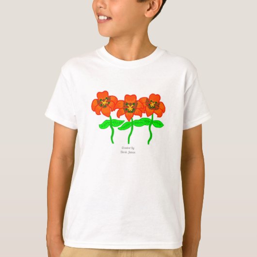 Beauful Tiger Lilies Boys White Basic T Shirt (Voorkant)