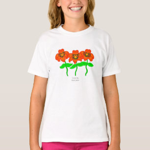 Beauful Tiger Lilies Girls White Basic T Shirt