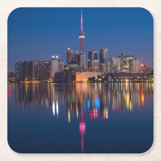 Beauful Toronto Canada Evening Skyline Kartonnen Onderzetters (Voorkant)