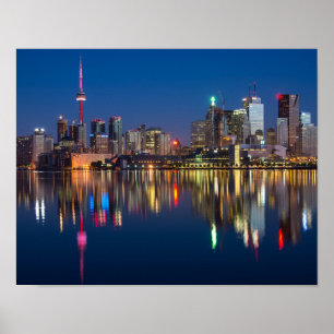 Beauful Toronto Canada Evening Skyline Poster