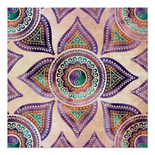 Beauful Translucent Yin yang-symbool pastel Perfect Poster (Voorkant)