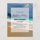 Beauful Turquoise Zee Tropical Photo Birthday Uitnodiging Briefkaart (Voorkant)