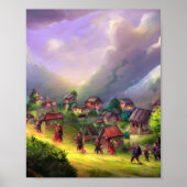 Beauful Village Digital Art Poster (Voorkant)