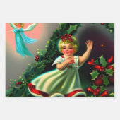 Beauful Vintage-kerstanie-lospagina Inpakpapier Vel (Voorkant)