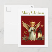 Beauful Vintage-kerstengel Briefkaart (Voorkant / Achterkant)