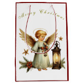 Beauful Vintage-kerstengel Medium Cadeauzakje (Voorkant)