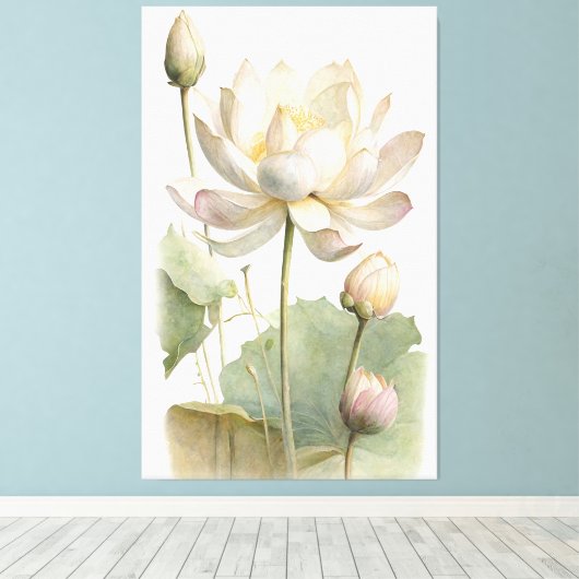 Beauful Water Lily Canvas Afdruk (Insitu (Houten vloer))
