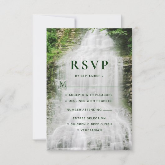 Beauful Waterfall Wedding RSVP (Voorkant)
