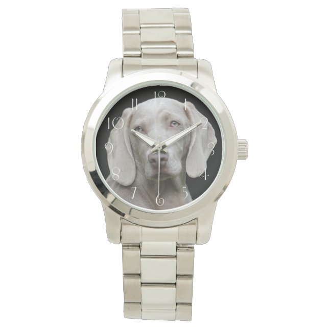 Beauful Weimaraner Hunting Dog Horloge (Voorkant)