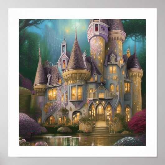 Beauful Whimsical Fairytale Castle Poster (Voorkant)