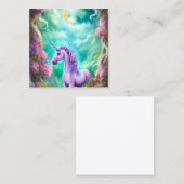 Beauful Whimsical Unicorn Horse Vierkante Visitekaartje (Voorkant / Achterkant)