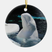 Beauful White Beluga Whale Holiday Keramisch Ornament (Voorkant)