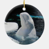 Beauful White Beluga Whale Holiday Keramisch Ornament (Achterkant)