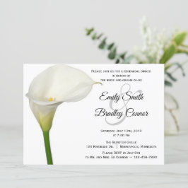Beauful White Calla Lily Floral Rehearsal Dinner Kaart