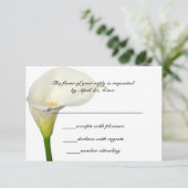 Beauful White Calla Lily Wedding RSVP Kaartje (Staand voorkant)