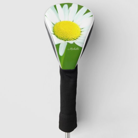Beauful White Daisy Personalized Golfheadcover (Voorkant)