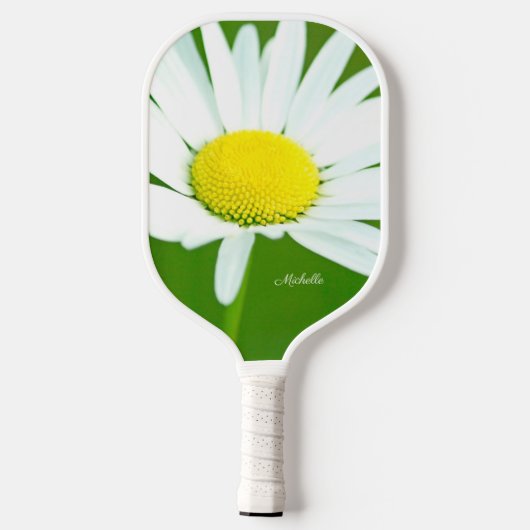 Beauful White Daisy Personalized Pickleball Paddle (Achterkant)