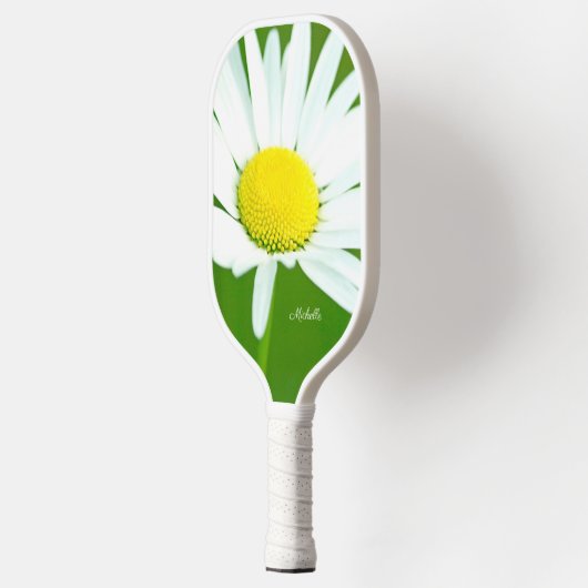 Beauful White Daisy Personalized Pickleball Paddle (Links)