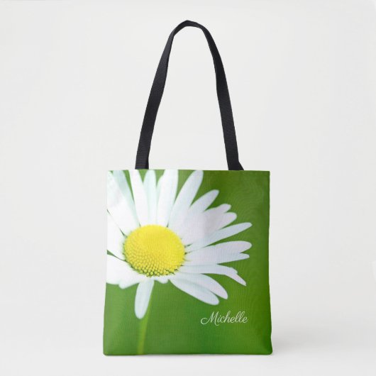 Beauful White Daisy Personalized Tote Bag (Voorkant)
