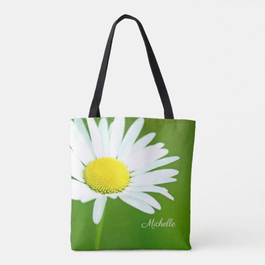 Beauful White Daisy Personalized Tote Bag (Achterkant)