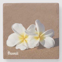 Beauful White Hawaiian Plumeria Onderzetter
