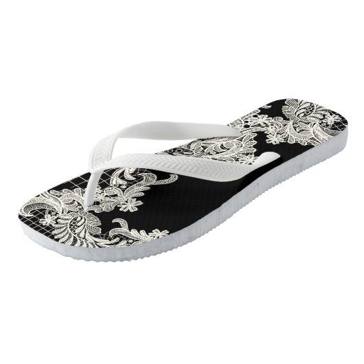 Beauful White Lace Elegant Teenslippers (Schuin)