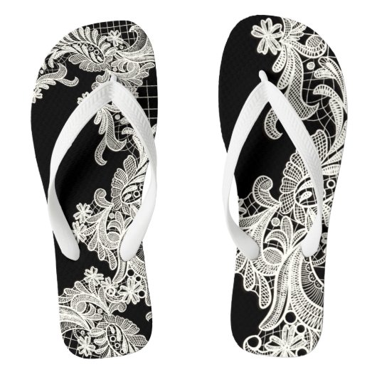 Beauful White Lace Elegant Teenslippers (Voetbed)