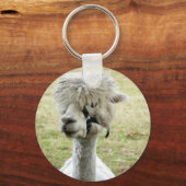 Beauful White Llama Sleutelhanger (Voorkant)