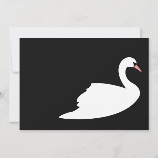 Beauful White Swan Birthday Uitnodiging (Achterkant)