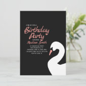 Beauful White Swan Birthday Uitnodiging (Staand voorkant)