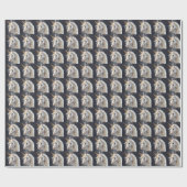 Beauful White Unicorn Gold Glitter Cadeaupapier (Vlak)