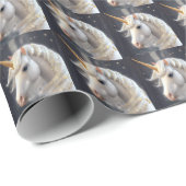 Beauful White Unicorn Gold Glitter Cadeaupapier (Rol Hoek)