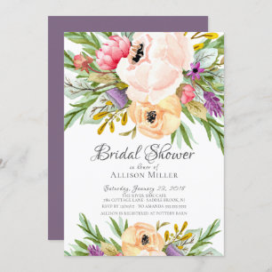 Beauful Wild Flower Bridal Shower Kaart