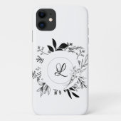 Beauful Wild Flowers Doodle Monogram Case-Mate iPhone Case (Achterkant)